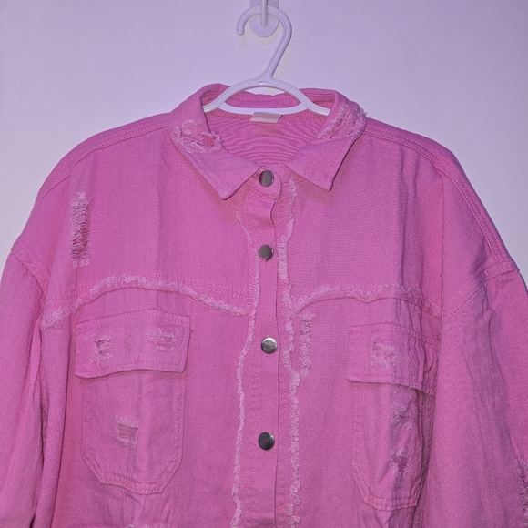 Pink Jean Light Weight Jacket XXL Brand New - Picture 2 of 3